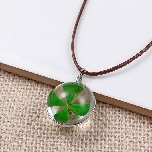 Gemstone Four-Leaf Clover Necklace