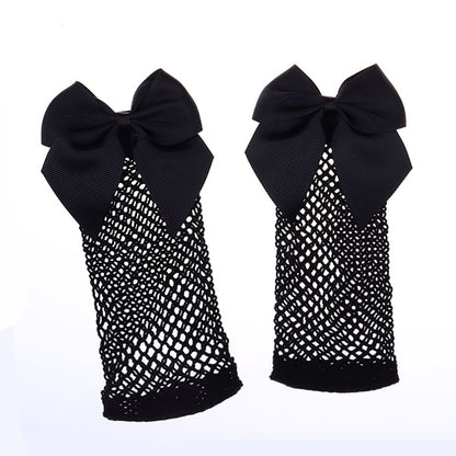 Lace-up Bow Fishnet Socks