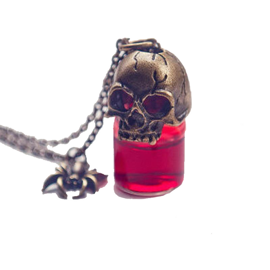 Blood Bottle Skull Necklace