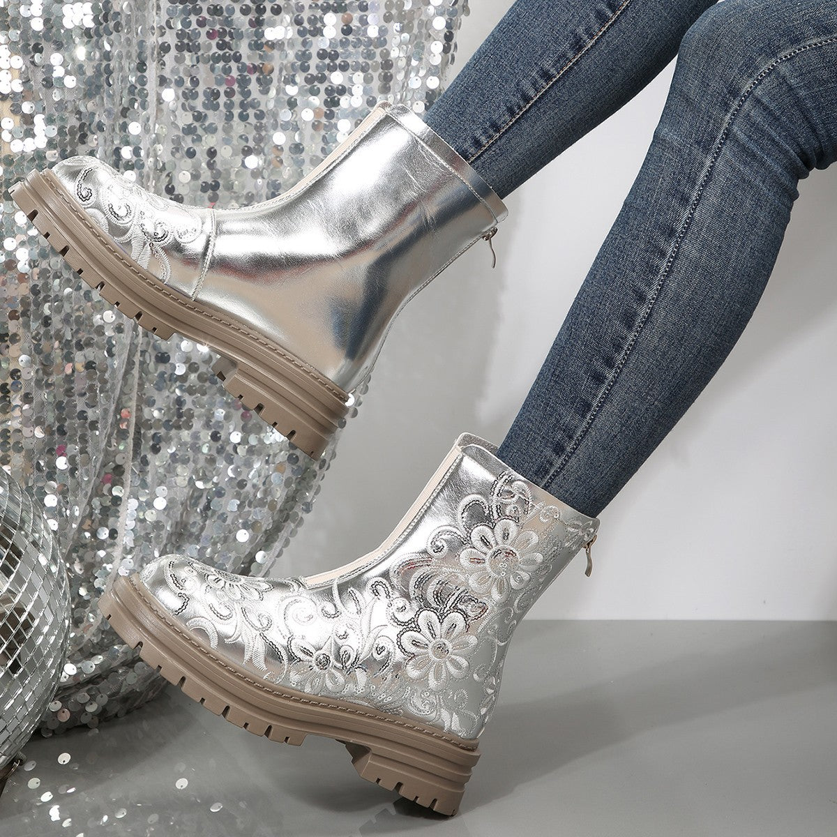 Gold & Silver Boots