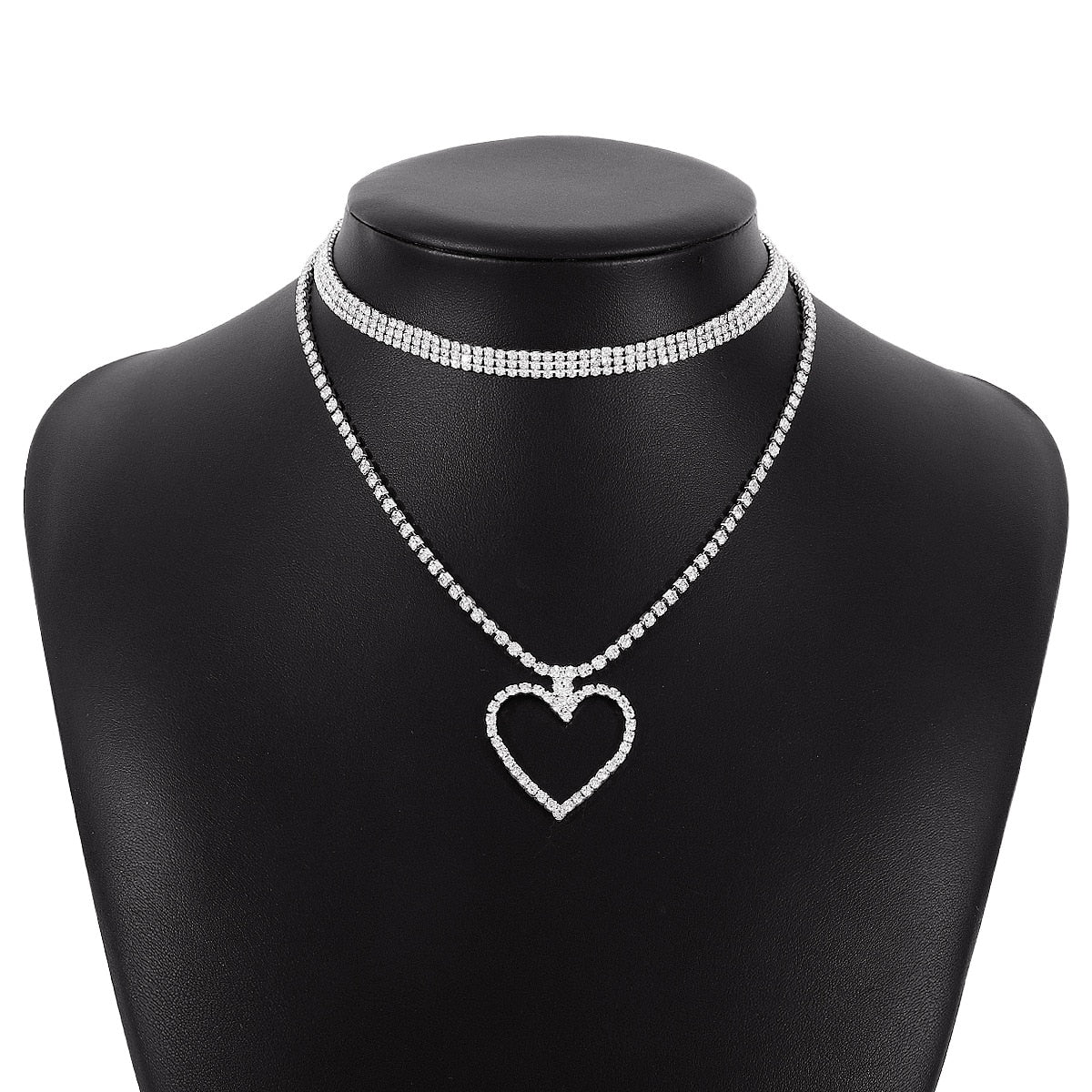 Big Crystal Heart Choker