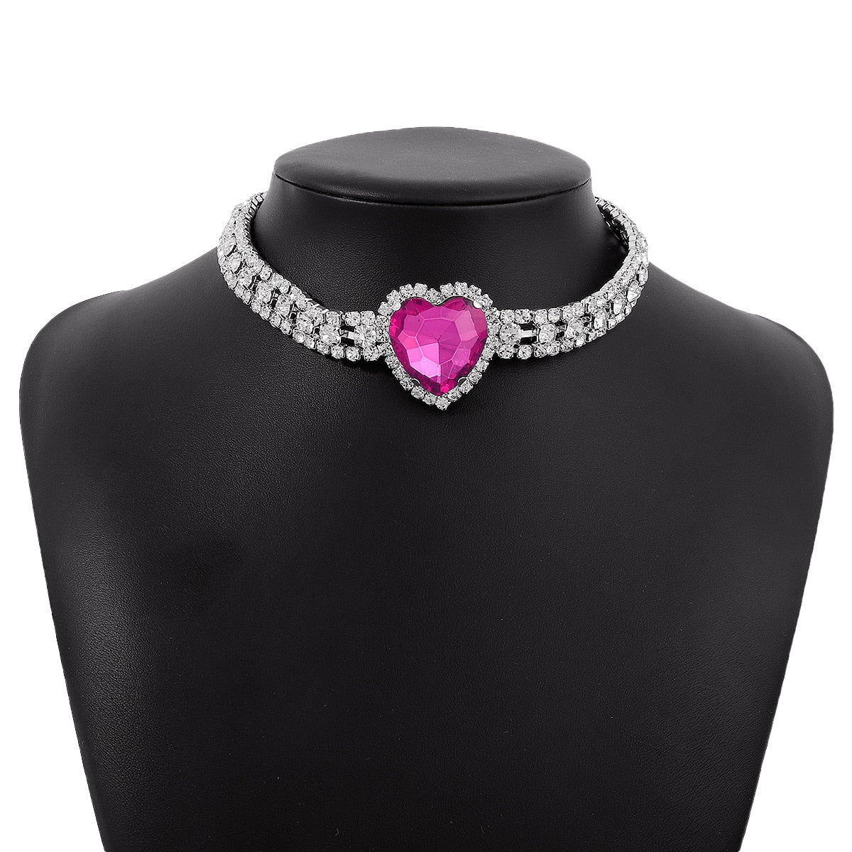 Big Crystal Heart Choker