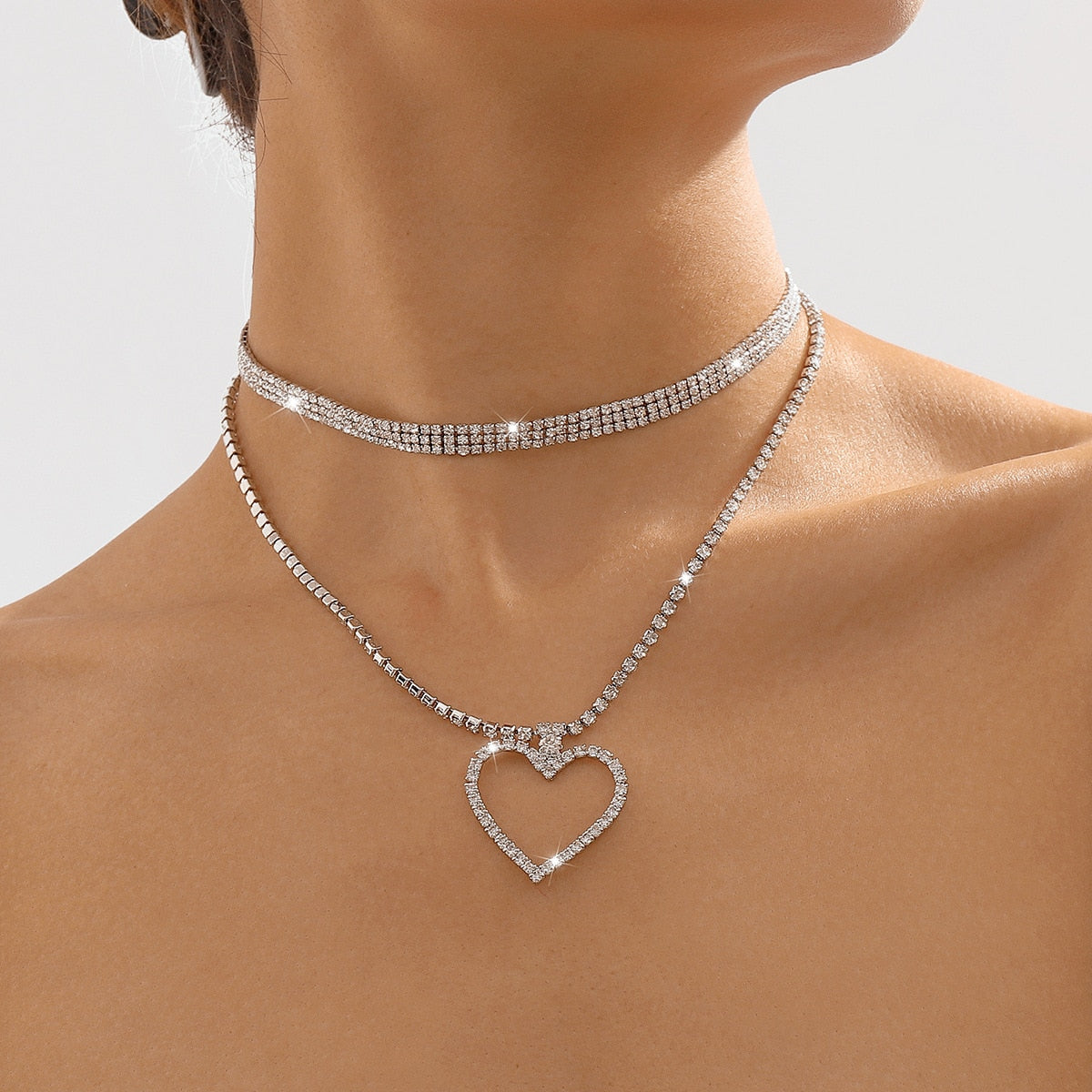 Big Crystal Heart Choker