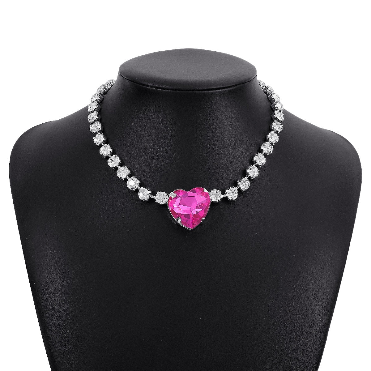 Big Crystal Heart Choker