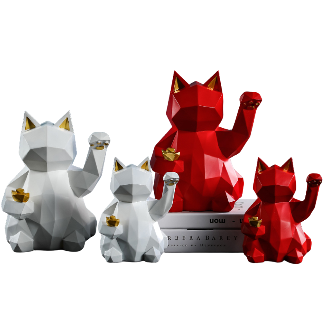 Geometric Lucky Cat Decor