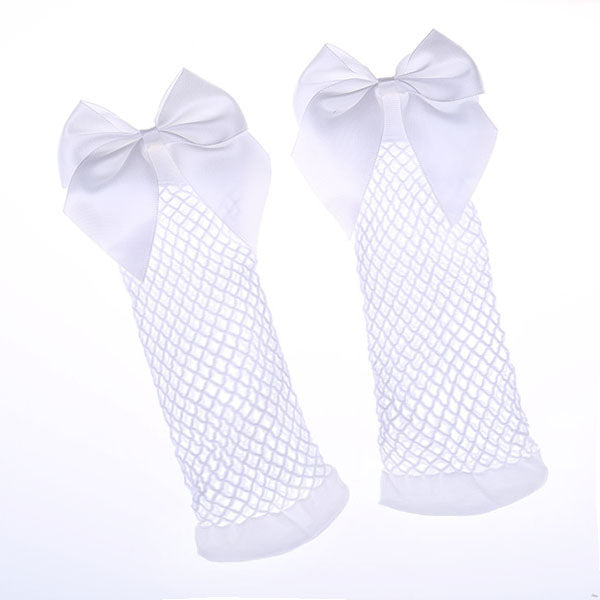 Lace-up Bow Fishnet Socks