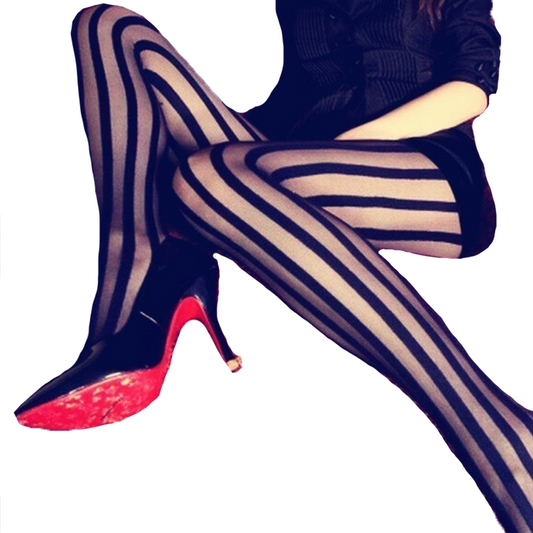 Striped Fishnet Tights