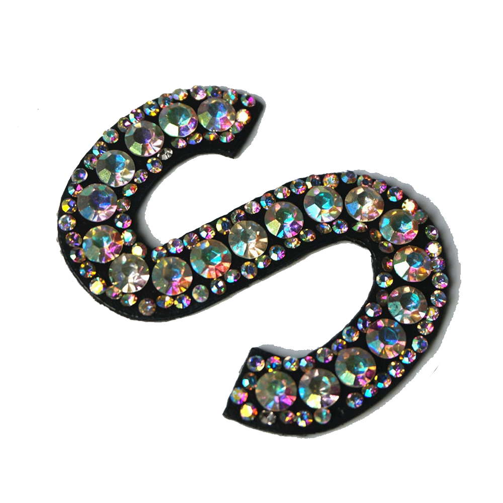 Rainbow Rhinestones Letters Patches