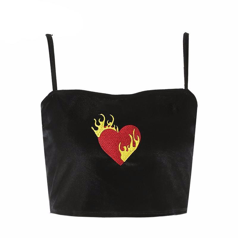 Burning Heart Crop Top