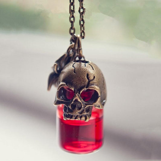 Blood Bottle Skull Necklace