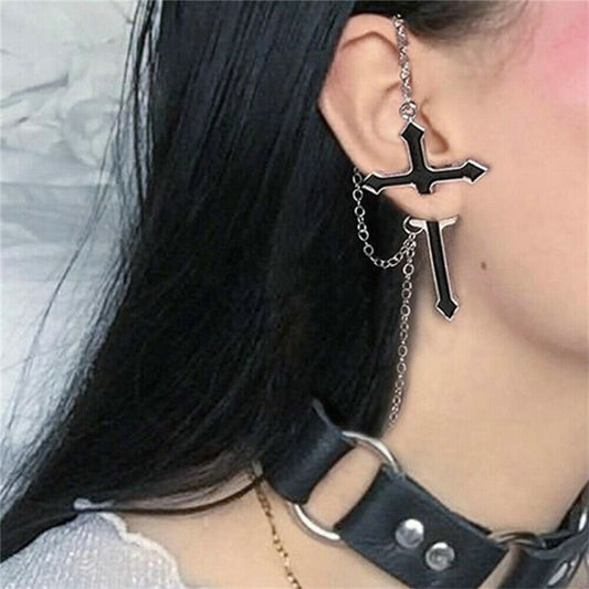 Goth Cross Earring