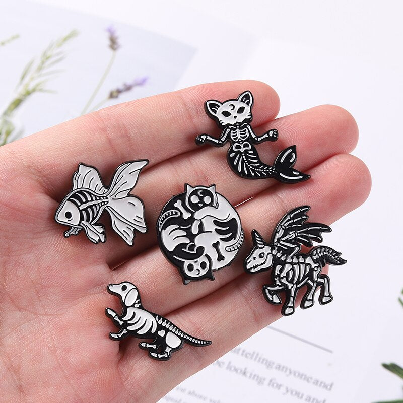 Skeleton Animals Pins