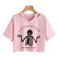 Skeleton Happy Quote Crop Top