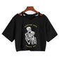 Skeleton Happy Quote Crop Top