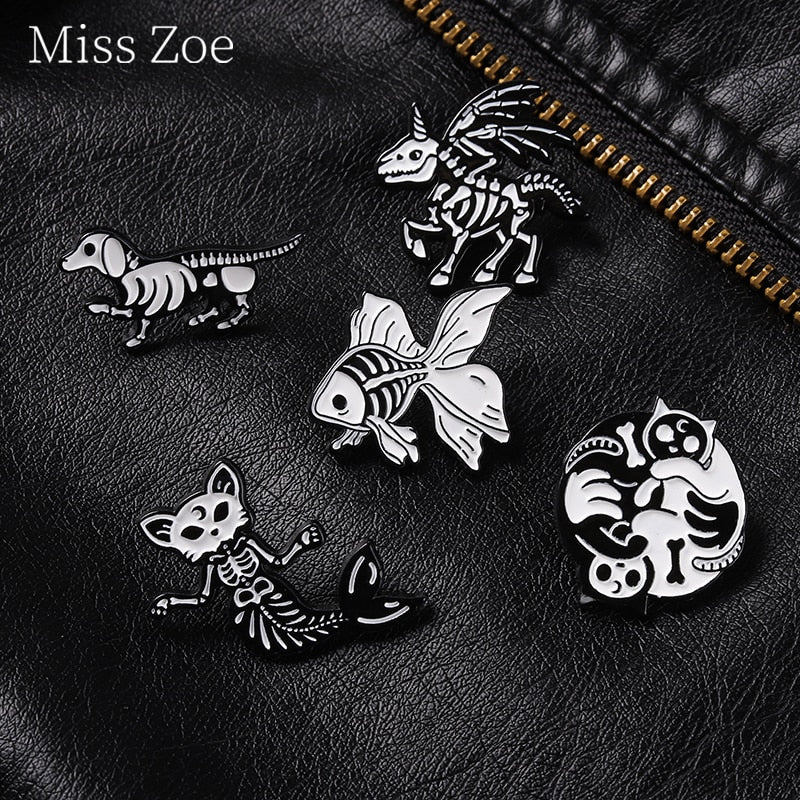 Skeleton Animals Pins