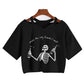 Skeleton Happy Quote Crop Top