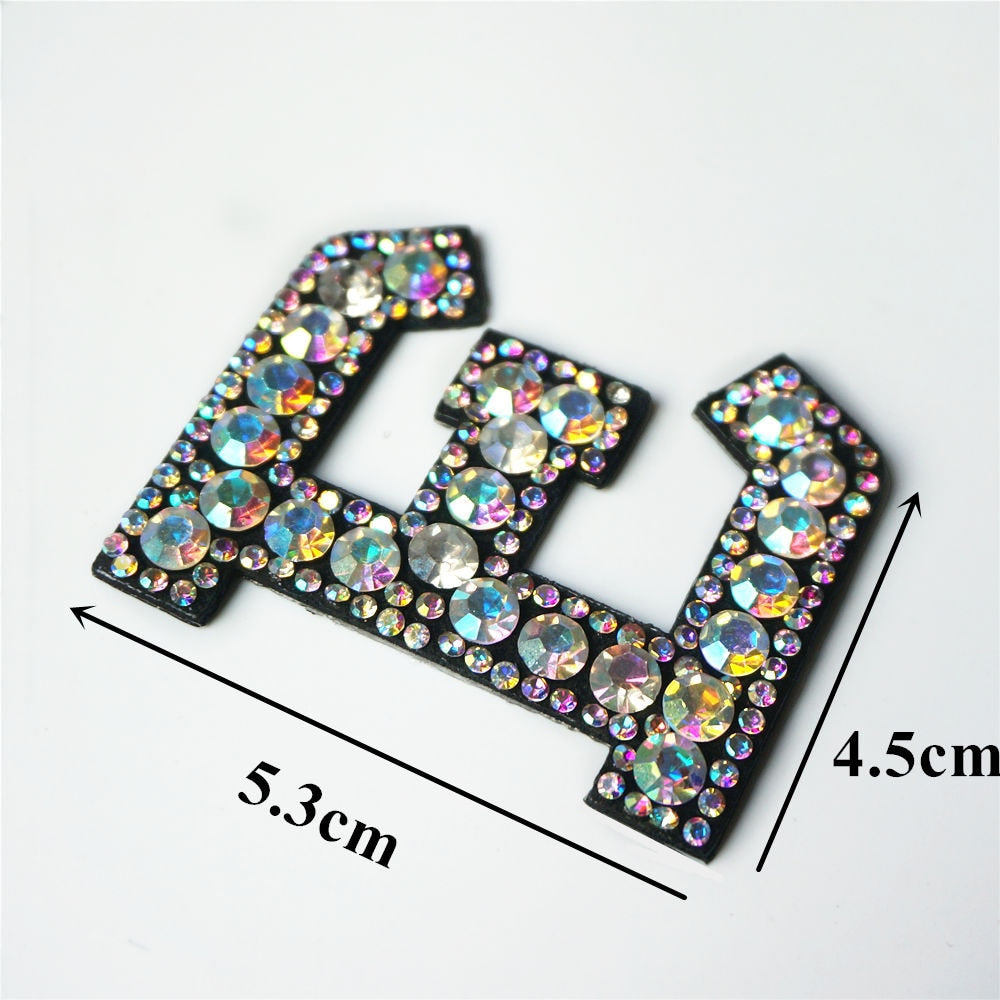 Rainbow Rhinestones Letters Patches