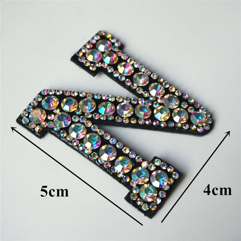 Rainbow Rhinestones Letters Patches