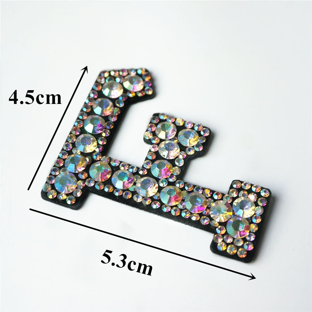 Rainbow Rhinestones Letters Patches