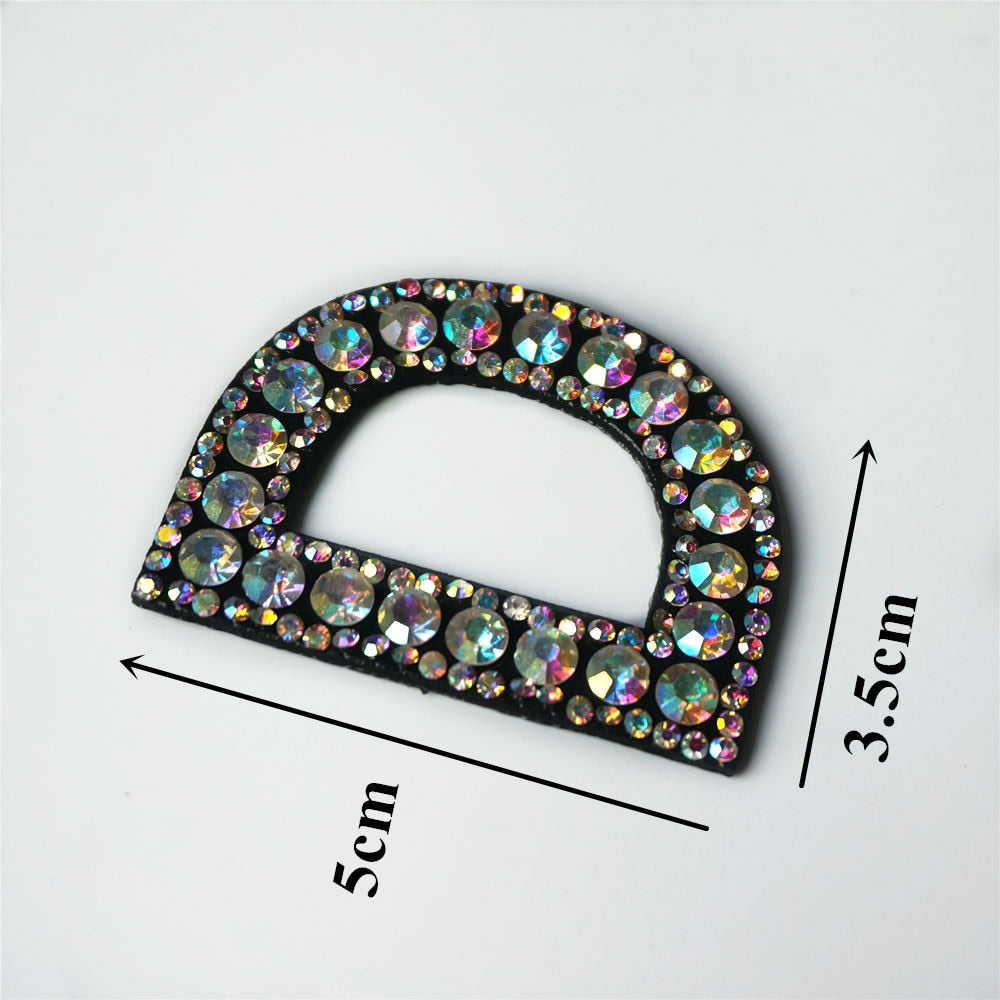 Rainbow Rhinestones Letters Patches