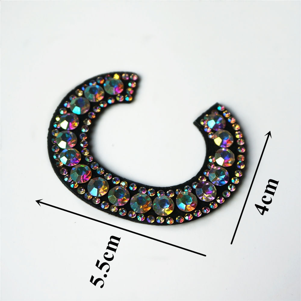 Rainbow Rhinestones Letters Patches