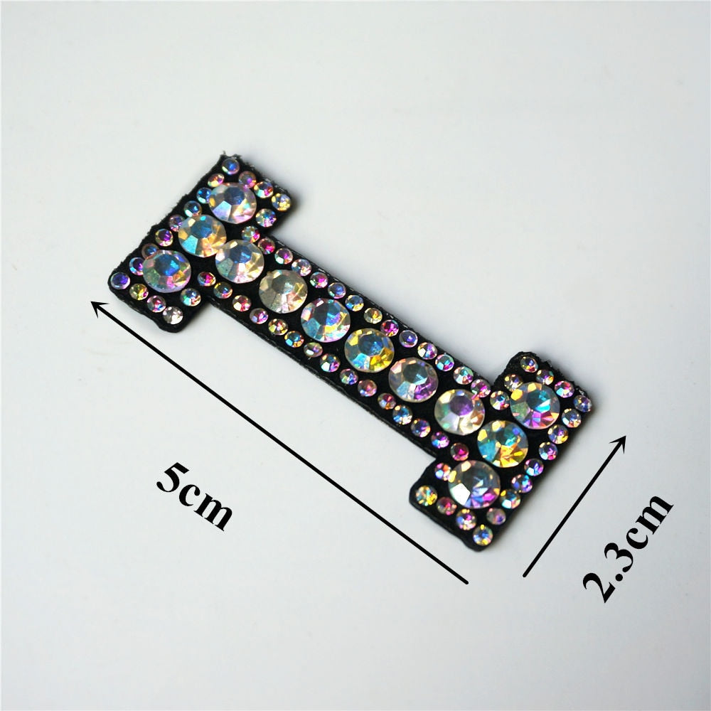 Rainbow Rhinestones Letters Patches