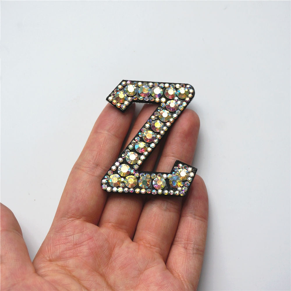 Rainbow Rhinestones Letters Patches