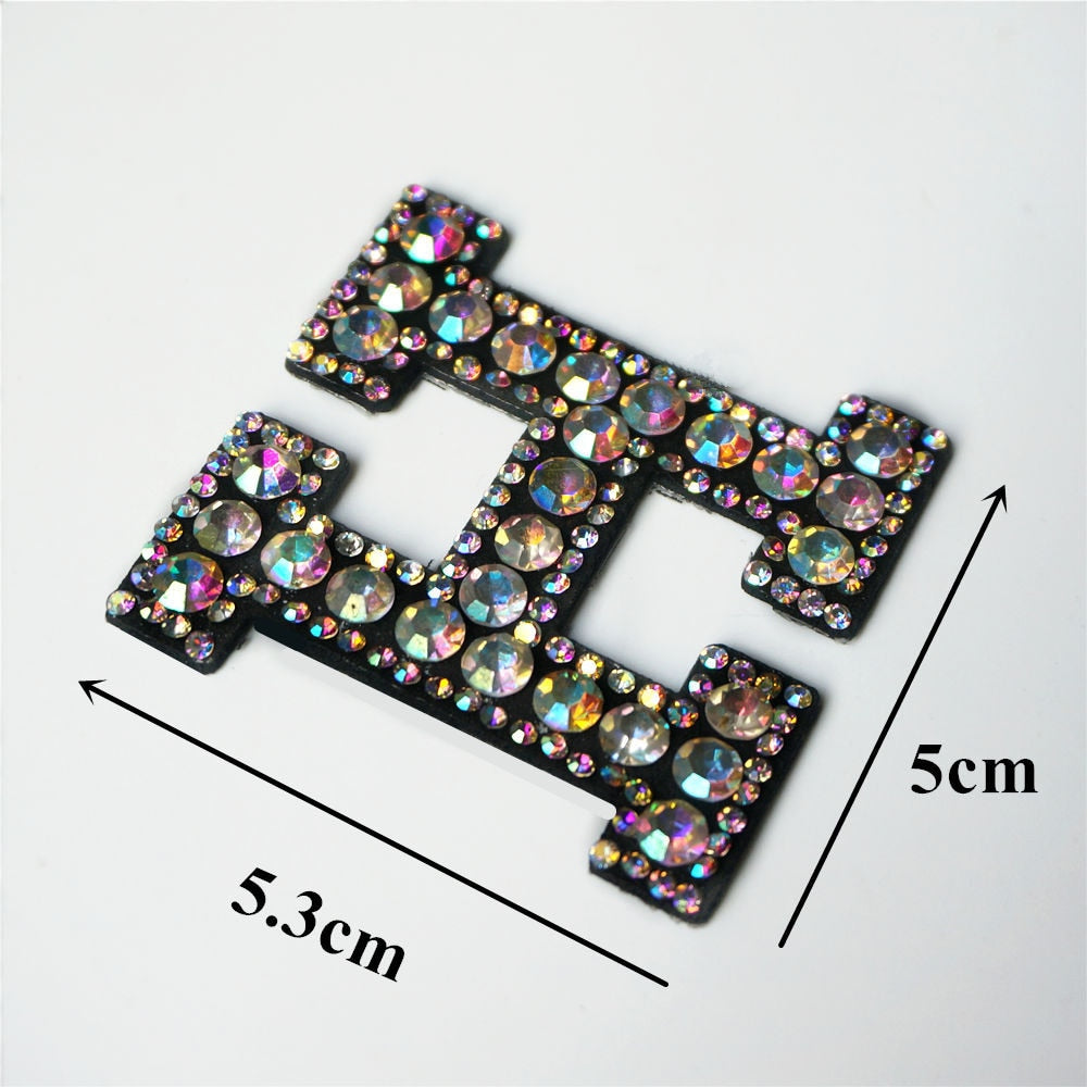 Rainbow Rhinestones Letters Patches