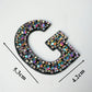 Rainbow Rhinestones Letters Patches