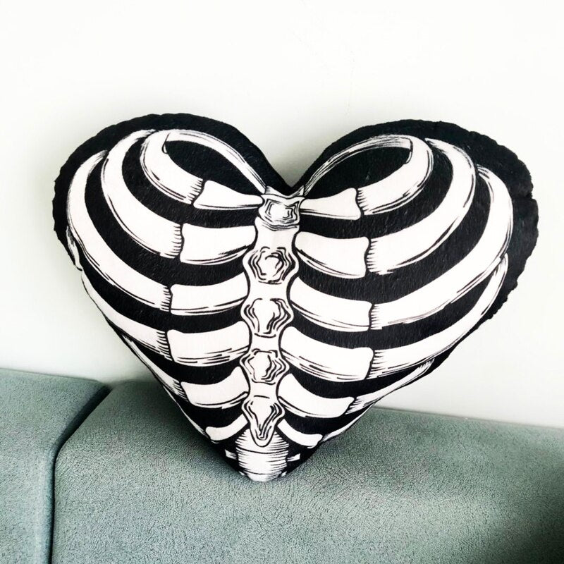 Skull Heart Pillow