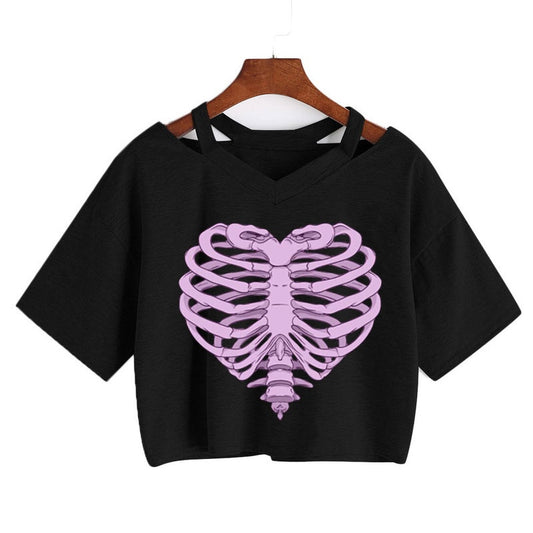 Skeleton Heart Crop Top