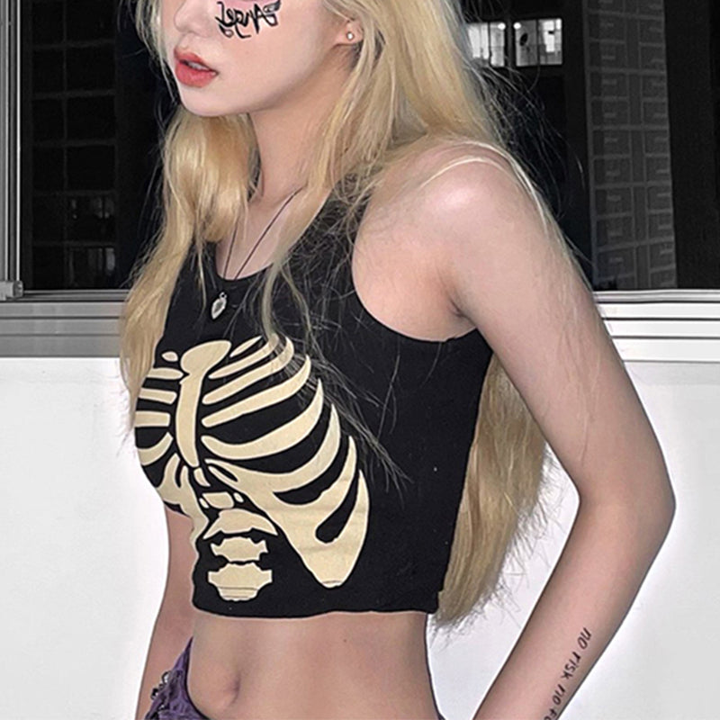 Skeleton Corset Crop Top