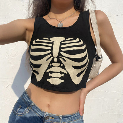 Skeleton Corset Crop Top