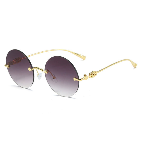 Round Gold Edges Sunglasses
