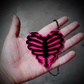 Pink Skeleton Heart Necklace