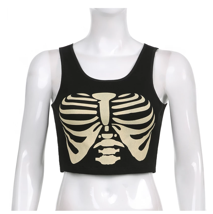 Skeleton Corset Crop Top